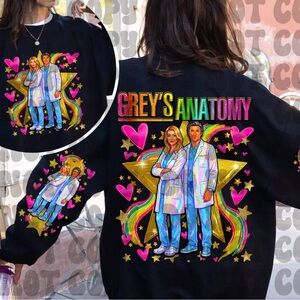 Grey's Anatomy Black Graphic Sweatshirt Hoodie Small-3X